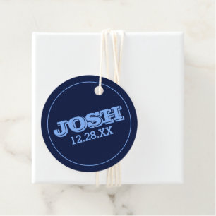 Étiquettes Cadeau Logo de nom bleu marine