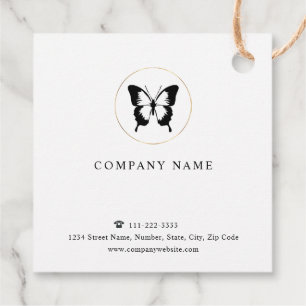 Étiquettes Cadeau Logo de papillon noir