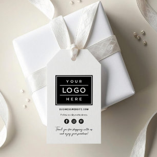 Étiquettes-cadeau Logo de société personnalisé de shopping Merci