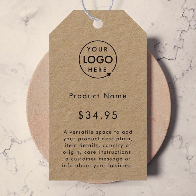 Étiquettes-cadeau Logo d'entreprise | Balises de prix du produit Rus (Créateur téléchargé)