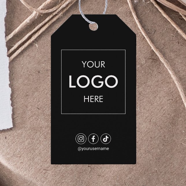 Étiquettes-cadeau Logo d'entreprise Médias sociaux Professionnel Noi (Créateur téléchargé)