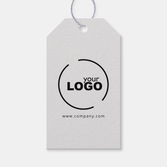 Étiquettes-cadeau Logo d'entreprise moderne professionnel gris (Devant)