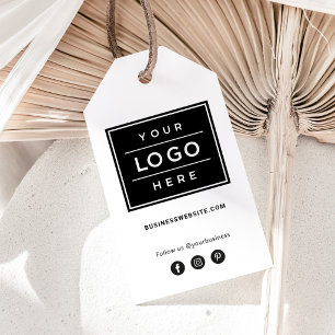 Étiquettes-cadeau Logo d'entreprise personnalisé sur les réseaux soc