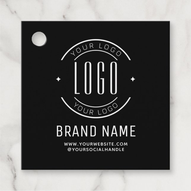 Étiquettes Cadeau Logo d'entreprise personnalisée moderne marque com (Devant)