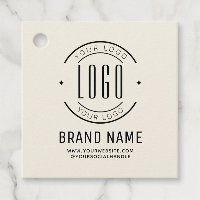 Étiquettes Cadeau Logo d'entreprise personnalisée moderne marque com (Devant)