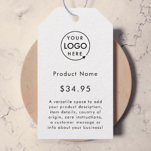 Étiquettes-cadeau Logo d'entreprise Tarifs simples minimalistes