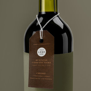 Étiquettes-cadeau Logo élégant teintée personnalisée cheers bouteill