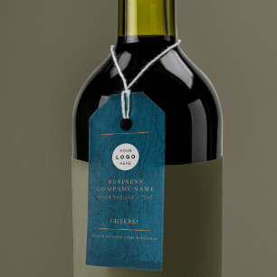 Étiquettes-cadeau Logo élégant teintée personnalisée cheers bouteill