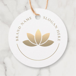 Étiquettes Cadeau Logo Gold Lotus Flower
