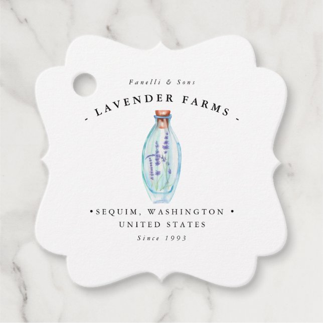 Étiquettes Cadeau Logo Jar Lavender | Balise de blocage d'entreprise (Devant)
