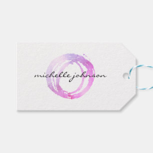 Étiquettes-cadeau Logo Luxe Pink Cercle Designer
