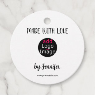 Étiquettes Cadeau Logo Personnalisable Fait Avec Amour Professionnel