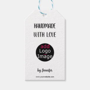 Étiquettes-cadeau Logo personnalisable professionnel fait main avec