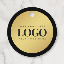 Étiquettes Cadeau Logo personnalisé Gold & Black Elegant Business Co