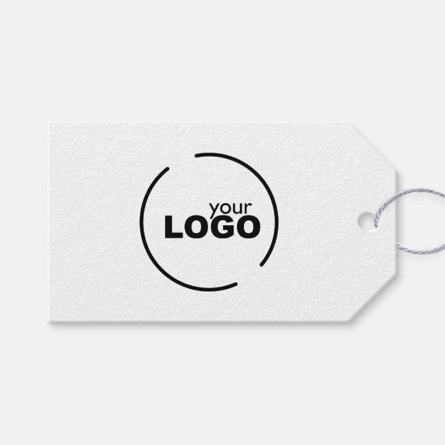 Étiquettes-cadeau Logo professionnel moderne d'entreprise Code QR (Devant (Horizontal))