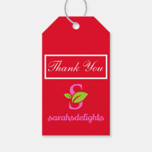 Étiquettes-cadeau Logo rouge Merci