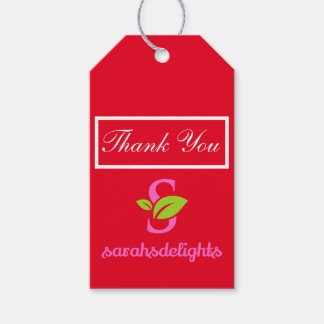 Étiquettes-cadeau Logo rouge Merci