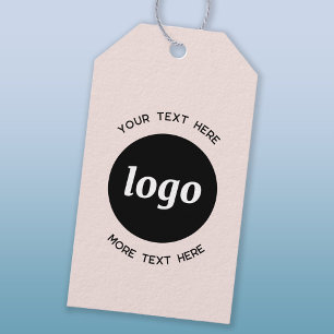 Étiquettes-cadeau Logo simple et texte Business Blush Pink Tags cade