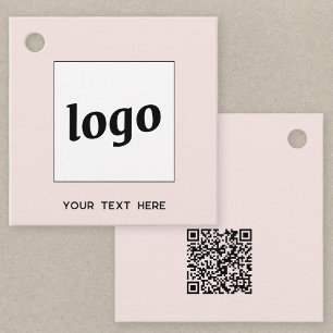 Étiquettes Cadeau Logo Texte et code QR Balises de prix d'entreprise