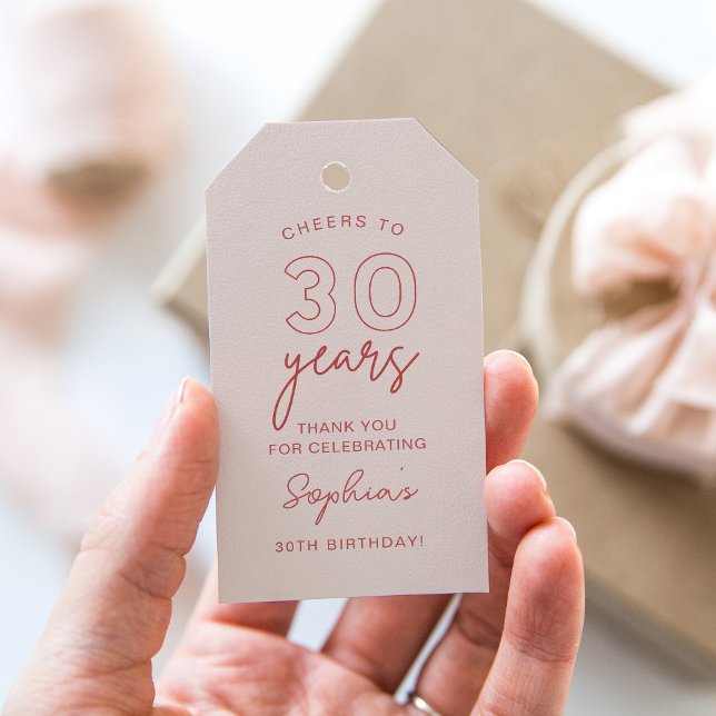 Étiquettes-cadeau LOLA 30e anniversaire Pink Favor (Créateur téléchargé)