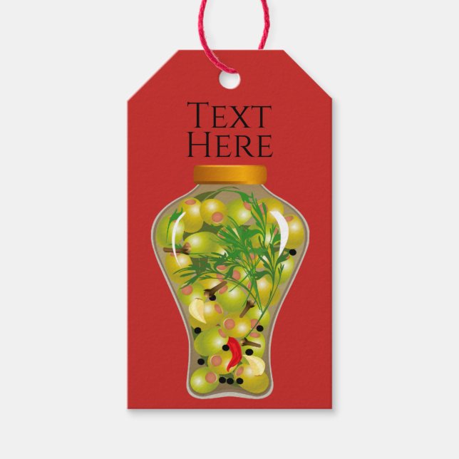Étiquettes-cadeau L'olive et les herbes préservent l'infusion vert r (Devant)