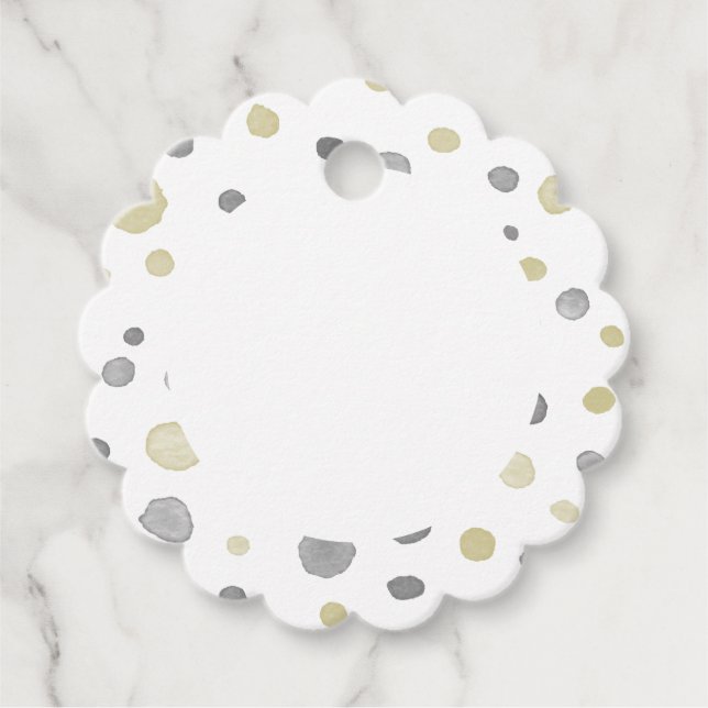 Étiquettes Cadeau Lottie Confetti Aquarelle Points Favoriser les éti (Devant)