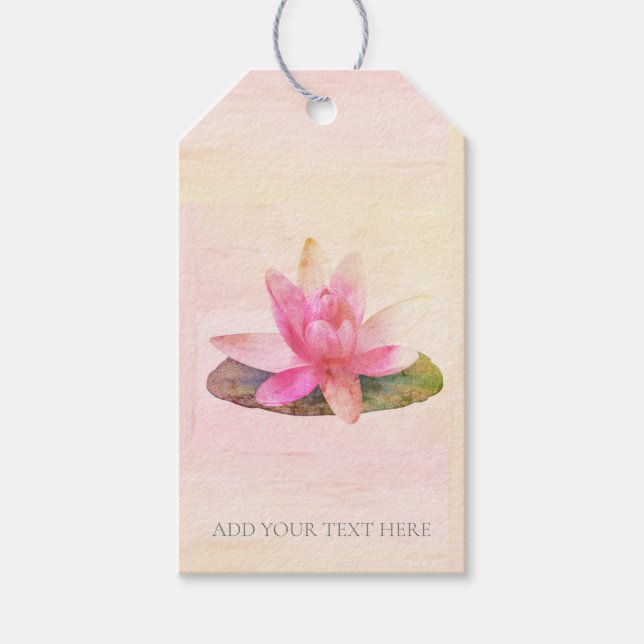 ÉTIQUETTES-CADEAU LOTUS ROSE : BALISE CADEAU (Devant)