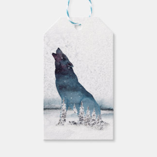 Étiquettes-cadeau Loup de la forêt de Noël