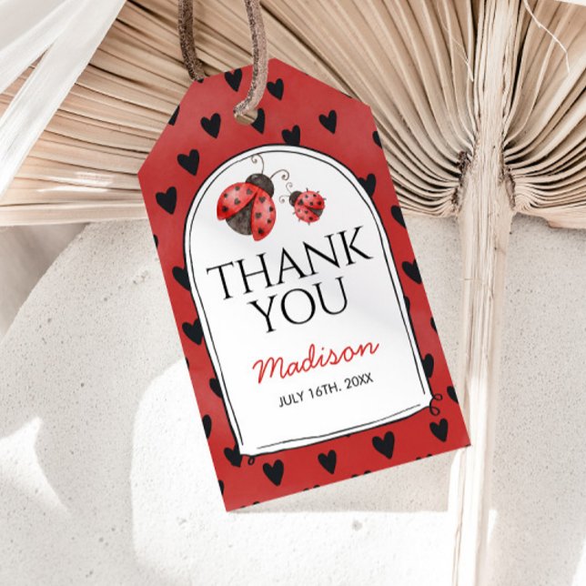 Étiquettes-cadeau Love bug Thank You (Créateur téléchargé)