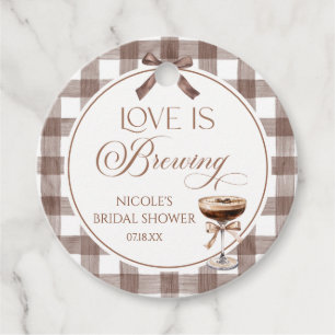 Étiquettes Cadeau Love Is Brewing Expresso Martini Nœud Papillon Mar