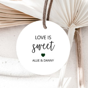 Étiquettes Cadeau Love is Sweet Gift Tags, Forest Green Mariage
