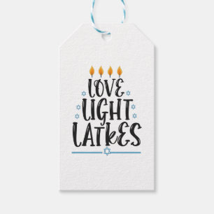 Étiquettes-cadeau Love Light Latkes Funny Hanoukka Jewish Holiday