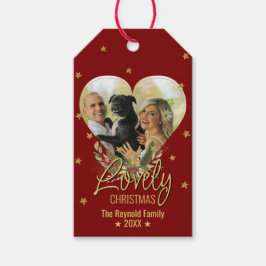 Étiquettes-cadeau Lovely Christmas Gold Parties scintillant Star Pho
