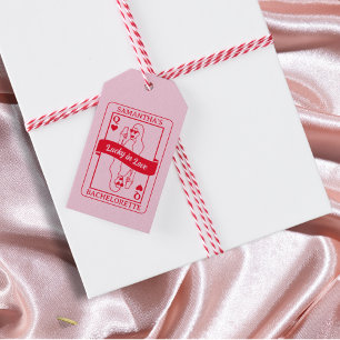 Étiquettes-cadeau Lucky In Love Rose & Red Bachelorette Favoriser
