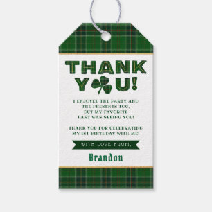 Étiquettes-cadeau Lucky Little Shamrock 1er anniversaire Merci