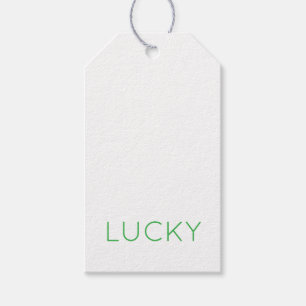 Étiquettes-cadeau LUCKY Modern Typography Shamrock Fun irlandais