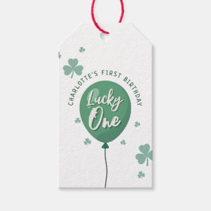 Étiquettes-cadeau Lucky One 1er Anniversaire St Patricks Day Trèfle
