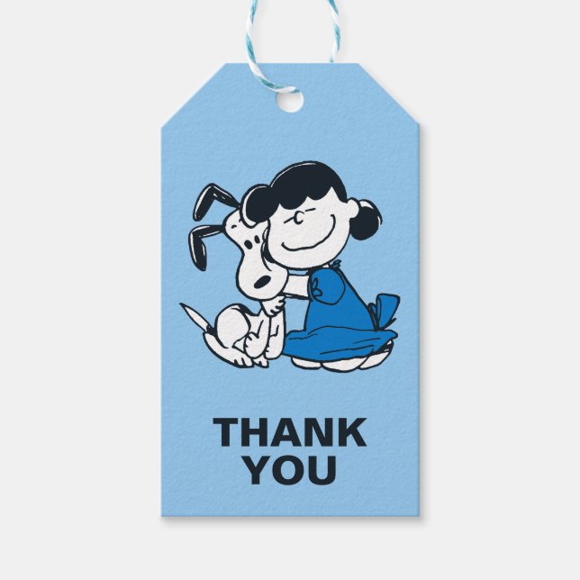 Étiquettes-cadeau Lucy Hugging Snoopy (Devant)