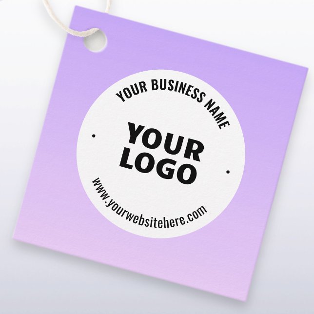 Étiquettes Cadeau Lumière subtile violet Ombre et logo de votre entr (Créateur téléchargé)