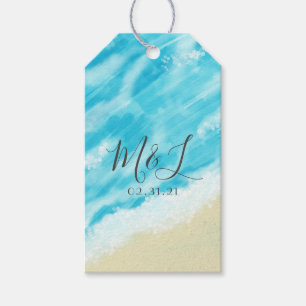 Étiquettes-cadeau Lumières Bokeh Mariage Moderne sur la Plage
