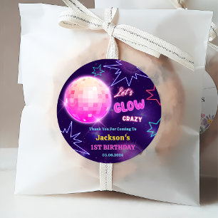Étiquettes Cadeau Lumières de Neon lumineux Merci fête d'anniversair