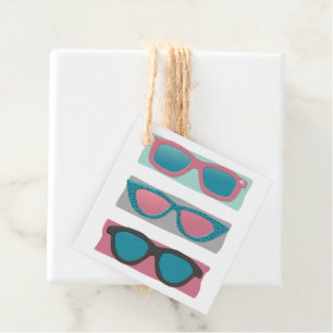 Étiquettes Cadeau Lunettes de soleil Trio rose
