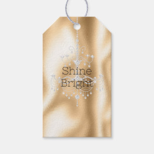 Étiquettes-cadeau Lustre en diamant Parties scintillant en or