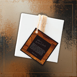 Étiquettes Cadeau luxueux animal en peau de serpent sauvage mariage