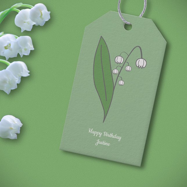 Étiquettes-cadeau Lys botanique de la Fleur de Vallée Pastel (Botanical Lily of the Valley Gift Tags)
