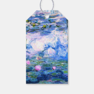Étiquettes-cadeau Lys d'eau rose Monet 
