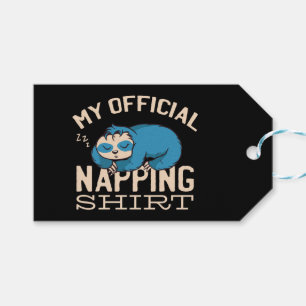 Étiquettes-cadeau Ma chemise de sieste officielle, Lazy dormant Slot