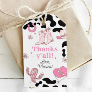 Étiquettes-cadeau Ma Première Cowgirl de Rodéo Merci à tous pour l'a
