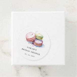 Étiquettes Cadeau Macarons français à l'aquarelle Pâtisserie Enterre
