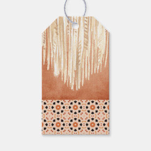 Étiquettes-cadeau Macrame en tuile Boho Terracotta moderne